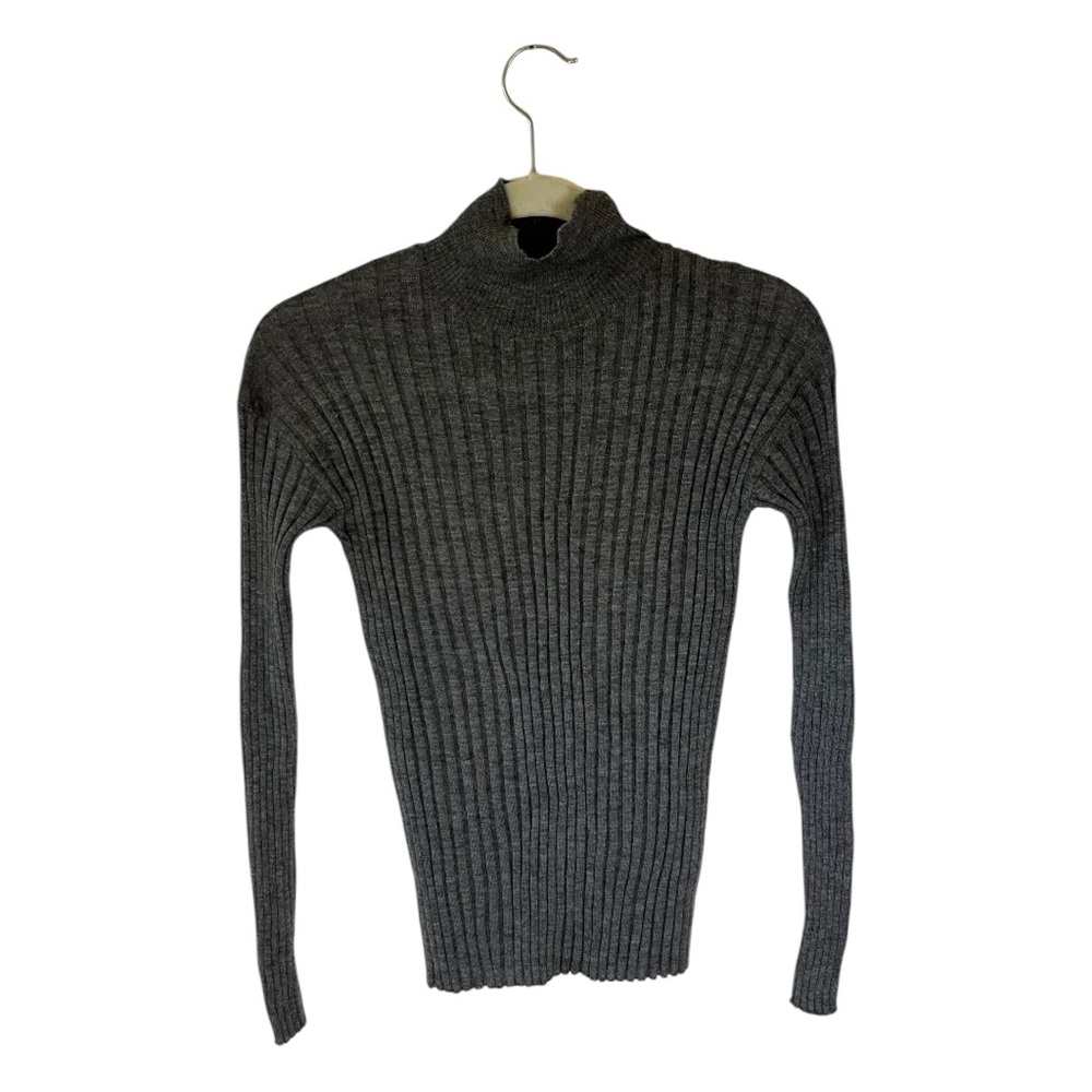 C BY BLOOMINGDALES Cashmere Mock Neck Gray XS Premium